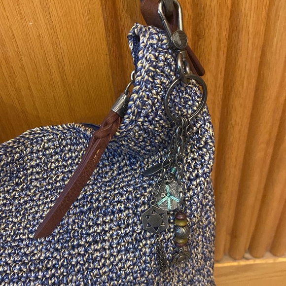 The Sak knitted blue and white hobo purse - Picture 2 of 13